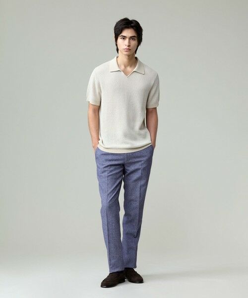 J.PRESS 【HYBRID LINEN】ニットポロシャツ グレー L セール】【HYBRID LINEN】ニットポロシャツ（ポロシャツ）｜J