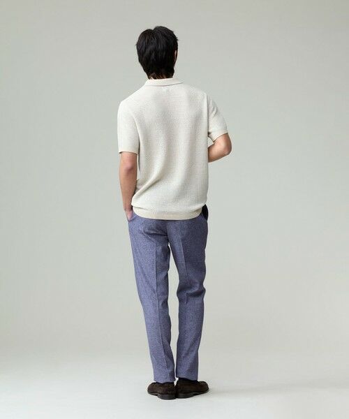 セール】 【HTBRID LINEN】スキッパーニット ポロシャツ