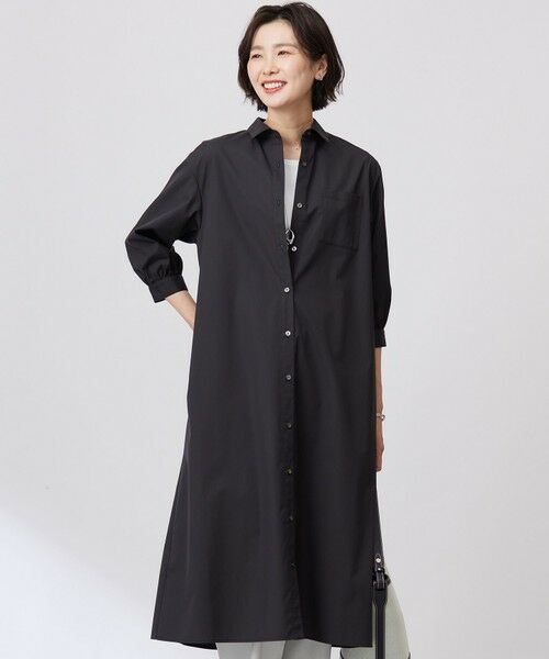 J.PRESS/ジェイプレス 【洗える・接触冷感・UVケア】エステネージュ シャツ ワンピース ブラック系 11 J.PRESS/ジェイプレス 【洗える・接触冷感・UVケア】エステネージュ シャツ ワンピース ブラック系 11