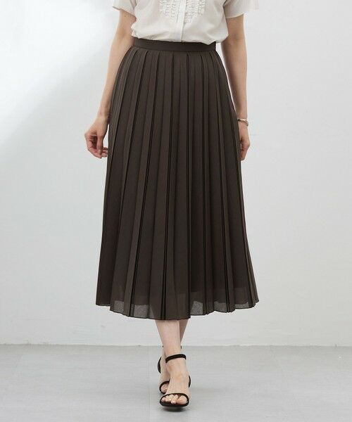 J.PRESS/ジェイプレス 【洗える】シアータフタ プリーツ スカート ダークブラウン系 11 J.PRESS/ジェイプレス 【洗える】シアータフタ プリーツ スカート ダークブラウン系 11