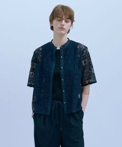 J.PRESS / ジェイプレス シャツ・ブラウス | 【洗える】モザイクレース ハーフスリーブ ブラウス