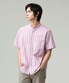 J.PRESS / ジェイプレス シャツ・ブラウス | 風が通るシアサッカーの清涼感【吸水速乾 / 高通気性】【クールマックス】サッカ−マルチストライプ シャツ / バンドカラー