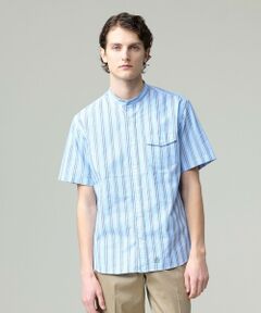 J.PRESS / ジェイプレス シャツ・ブラウス | 風が通るシアサッカーの清涼感【吸水速乾 / 高通気性】【クールマックス】サッカ−マルチストライプ シャツ / バンドカラー