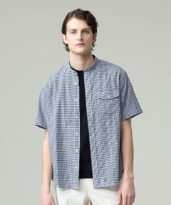 J.PRESS / ジェイプレス シャツ・ブラウス | 真夏を乗り切る爽快感と機能性【吸水速乾 / 接触冷感 / 高通気性 / ウォッシャブル】サッカーチェック シャツ / バンドカラー