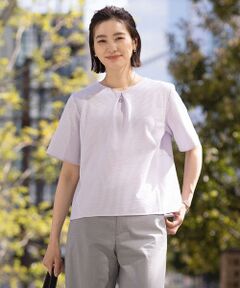 J.PRESS / ジェイプレス カットソー | 【洗える・抗菌防臭・吸水速乾】サッカージャージー ペプラム カットソー