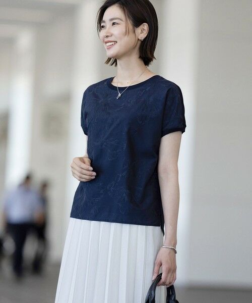 J.PRESS / ジェイプレス カットソー | 【洗える】シアーエンブロイダリー カットソー | 詳細1