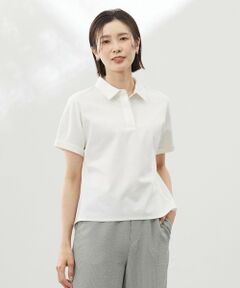 J.PRESS / ジェイプレス カットソー | 【洗える】コットンリネンジャージー ポロ カットソー