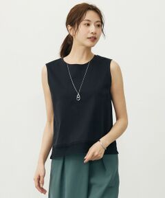J.PRESS / ジェイプレス タンクトップ | 【人気のため追加・洗える】ノースリーブスムースジャージー レース カットソー