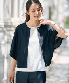 J.PRESS / ジェイプレス カーディガン・ボレロ | 【洗える・抗菌防臭】COTTON ACETATE DRY バタフライスリーブ カーディガン