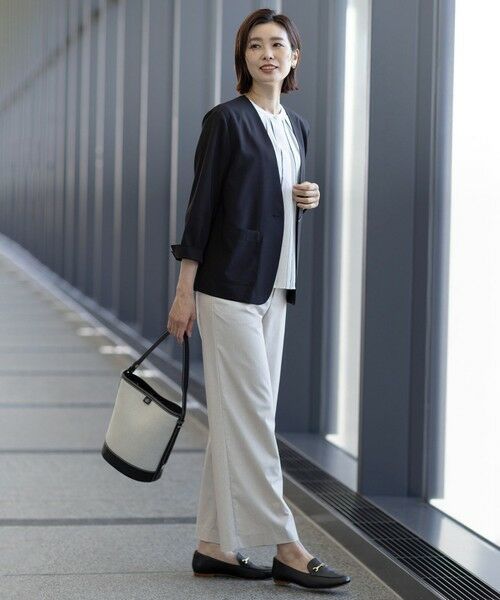 J.PRESS / ジェイプレス その他パンツ | 【洗える・接触冷感・吸水速乾】ドライリネンストレッチ ワイド パンツ | 詳細3