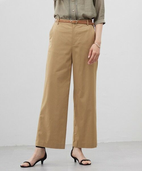 J.PRESS / ジェイプレス その他パンツ | 【洗える・接触冷感・吸水速乾】ドライリネンストレッチ ワイド パンツ(キャメル系)