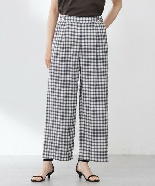 J.PRESS / ジェイプレス その他パンツ | 【洗える】アセVisギンガム イージー パンツ(スレート×ベージュ系)
