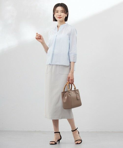 J.PRESS / ジェイプレス ミニ・ひざ丈スカート | 【WEB限定カラーあり・洗える・接触冷感・吸水速乾】Lightジョーゼット ナロー スカート | 詳細3