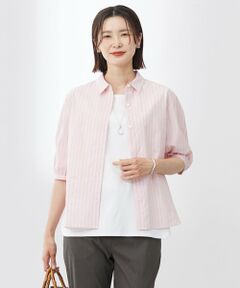 極美品✨ジェイプレス　XXLサイズ　チェーンプリント　ブラウス　薄いグレー 23区 ブラウス シャツ 「洗える」スクエアチェーンプリント