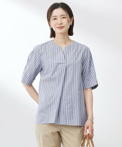 J.PRESS / ジェイプレス シャツ・ブラウス | 【洗える】BEZ 空羽ストライプ クルーネック ブラウス