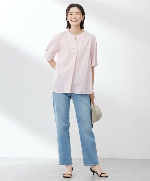 限定値下げ【新品未使用】pois blouse teeピンク　ブラウスティー セール】 【洗える】シアー シャツ （シャツ・ブラウス）｜ANY