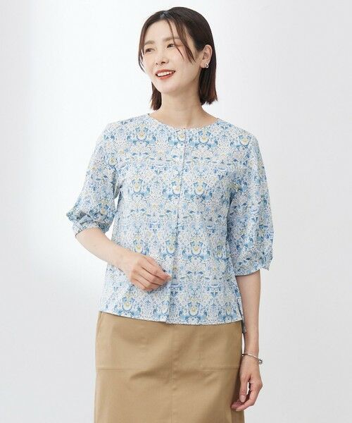 J.PRESS/ジェイプレス 【洗える】LIBERTY ボートネック ブラウス ブルー系 11 J.PRESS/ジェイプレス 【洗える】LIBERTY ボートネック ブラウス ブルー系 11