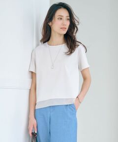 J.PRESS / ジェイプレス カットソー | 【WEB限定カラーあり・洗える】コットンスムース シアーデザイン カットソー