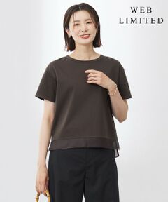 J.PRESS / ジェイプレス カットソー | 【WEB限定カラーあり・洗える】コットンスムース シアーデザイン カットソー