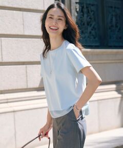 J.PRESS / ジェイプレス カットソー | 【WEB限定カラーあり・洗える】コットンスムース シアーデザイン カットソー