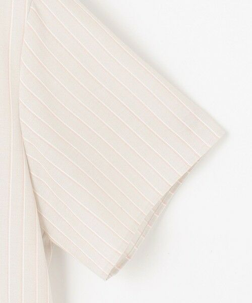 洗える】シアーストライプ＆チェック ブラウスライク カットソー