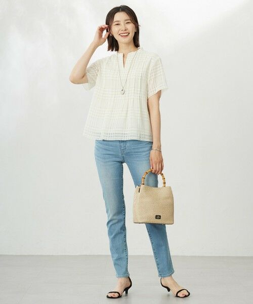 J.PRESS / ジェイプレス カットソー | 【WEB限定カラーあり・洗える】シアーチェック カットソー | 詳細3