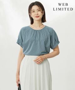 J.PRESS / ジェイプレス カットソー | 【WEB限定カラーあり・洗える】ストライプジャージー フレンチスリーブ カットソー