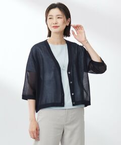 J.PRESS / ジェイプレス カーディガン・ボレロ | 【WEB限定カラーあり・洗える】SHEER LIGHT KNIT Vネック カーディガン