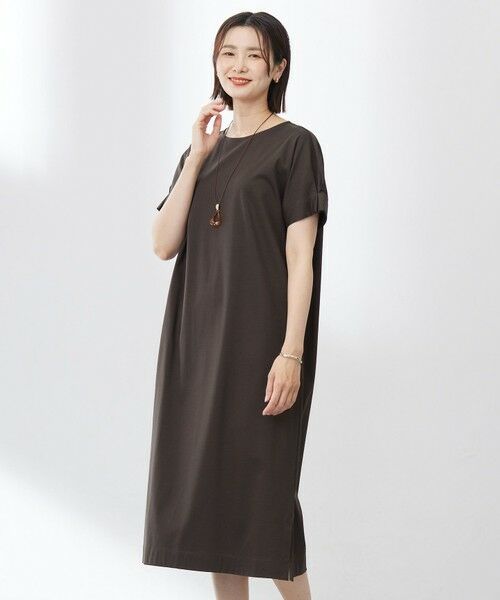 J.PRESS/ジェイプレス 【WEB限定カラーあり・洗える】コットンスムース ドルマンスリーブ ワンピース ダークブラウン系 11
