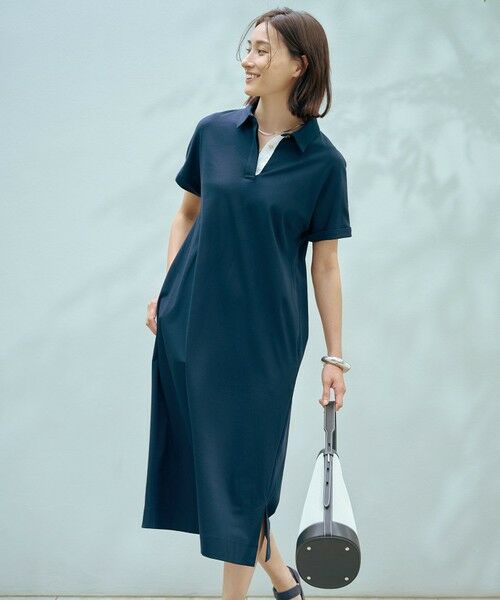 J.PRESS/ジェイプレス 【WEB限定カラーあり・洗える】コンパクトコットンスムース ポロワンピース ネイビー系 11 J.PRESS/ジェイプレス 【WEB限定カラーあり・洗える】コンパクトコットンスムース ポロワンピース ネイビー系 11