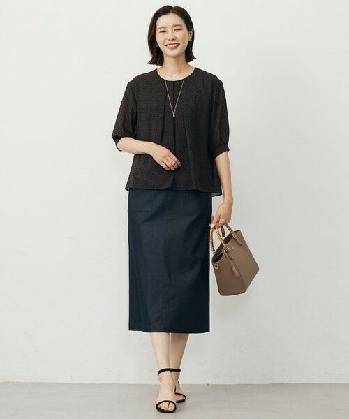 J.PRESS / ジェイプレス ミニ・ひざ丈スカート | 【洗える】シャンブレーサテン ナロー スカート | 詳細18