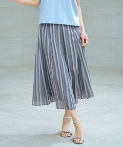 J.PRESS / ジェイプレス ミニ・ひざ丈スカート | 【洗える】ランダムストライプ スカート
