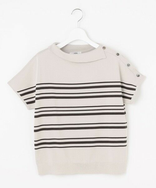 J.PRESS / ジェイプレス ニット・セーター | 【WEB限定カラーあり・洗える・抗菌防臭】COTTON POLYESTER ボーダー 襟付き ニット | 詳細3