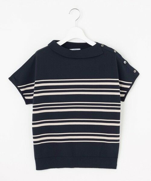 J.PRESS / ジェイプレス ニット・セーター | 【WEB限定カラーあり・洗える・抗菌防臭】COTTON POLYESTER ボーダー 襟付き ニット | 詳細13