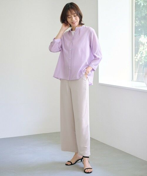 J.PRESS / ジェイプレス その他パンツ | 【洗える・吸水速乾・接触冷感・セットアップ対応】Light ジョーゼット ワイド パンツ | 詳細1