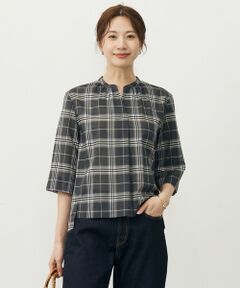 J.PRESS / ジェイプレス シャツ・ブラウス | 【WEB限定カラーあり・洗える】SOFT SHEER チェック キーネック ブラウス