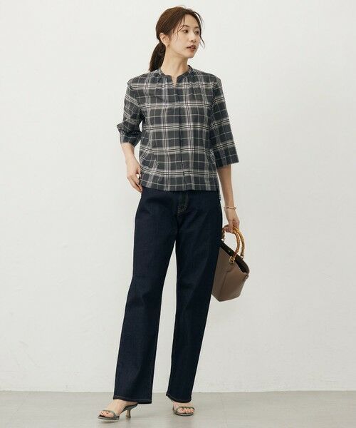 J.PRESS / ジェイプレス シャツ・ブラウス | 【WEB限定カラーあり・洗える】SOFT SHEER チェック キーネック ブラウス | 詳細1