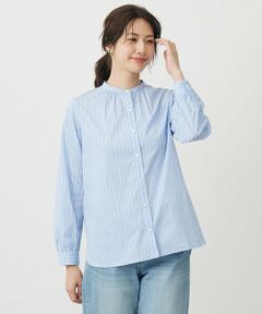 J.PRESS / ジェイプレス シャツ・ブラウス | BEZ ドビーストライプ バンドカラー ブラウス