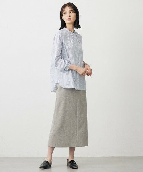 J.PRESS / ジェイプレス シャツ・ブラウス | BEZ ドビーストライプ バンドカラー ブラウス | 詳細1