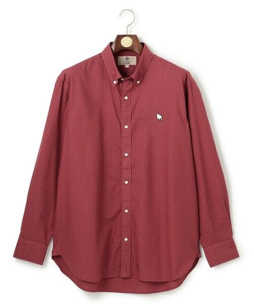 J.PRESS/ジェイプレス 【KING SIZE】【IVY COLLECTION】バックブルチェックガーメントダイ シャツ / B.D. ワイン系3 5L J.PRESS/ジェイプレス 【KING SIZE】【IVY COLLECTION】バックブルチェックガーメントダイ シャツ / B.D. ワイン系3 5L