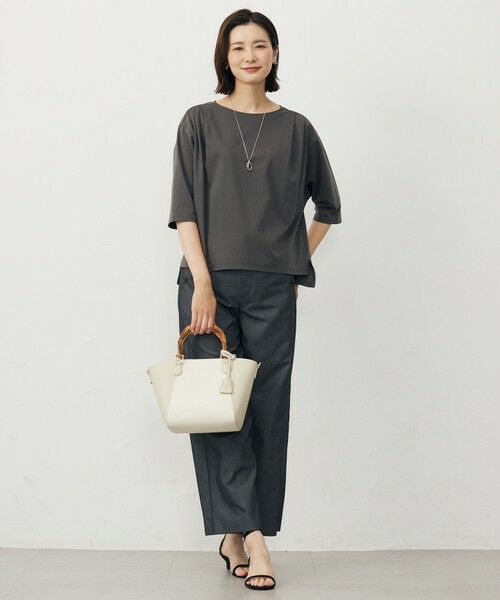 J.PRESS / ジェイプレス カットソー | 【洗える・抗菌防臭・接触冷感・吸水速乾】ドライポンチ ボートネック カットソー | 詳細2