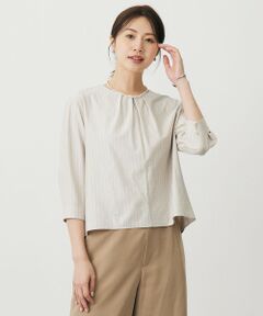 J.PRESS / ジェイプレス カットソー | ストライプジャージー バックペプラム カットソー