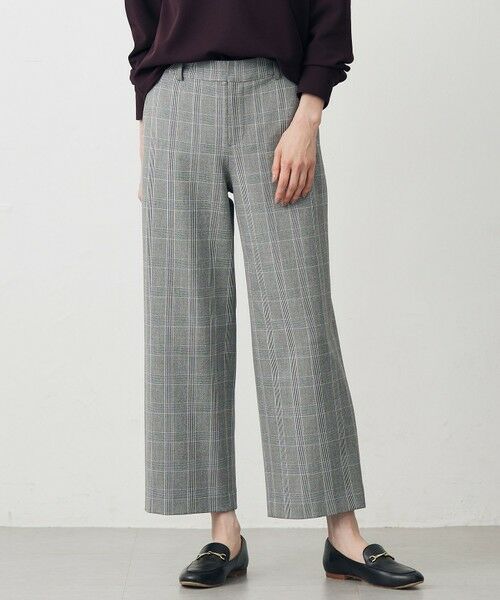J.PRESS/ジェイプレス 【洗える】アルガンシルク チェック クロップド パンツ ライトグレーチェック系 13 J.PRESS/ジェイプレス 【洗える】アルガンシルク チェック クロップド パンツ ライトグレーチェック系 13