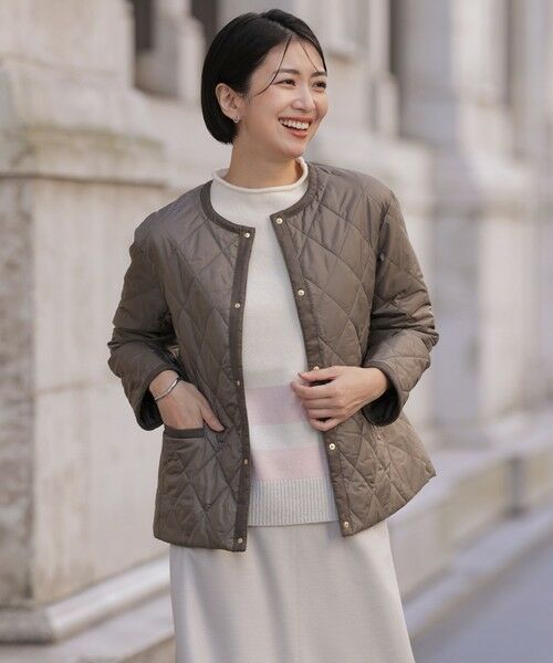 J.PRESS/ジェイプレス 【WEB限定カラーあり】コンパクトタフタキルティング ブルゾン スレートブラウン系 9 J.PRESS/ジェイプレス 【WEB限定カラーあり】コンパクトタフタキルティング ブルゾン スレートブラウン系 9