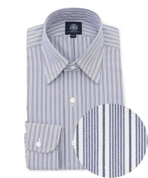 J.PRESS/ジェイプレス 【PREMIUM PREATS / 形態安定】イングリッシュストライプ ドレスシャツ / レギュラー ネイビー系1 38-84 J.PRESS/ジェイプレス 【PREMIUM PREATS / 形態安定】イングリッシュストライプ ドレスシャツ / レギュラー ネイビー系1 38-84