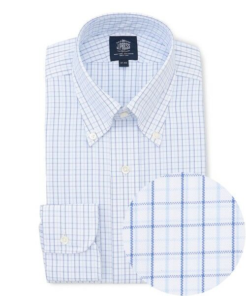 J.PRESS/ジェイプレス 【PREMIUM PLEATS / 形態安定】タッタソールチェック ドレスシャツ / B.D. サックスブルー系3 40-85 J.PRESS/ジェイプレス 【PREMIUM PLEATS / 形態安定】タッタソールチェック ドレスシャツ / B.D. サックスブルー系3 40-85