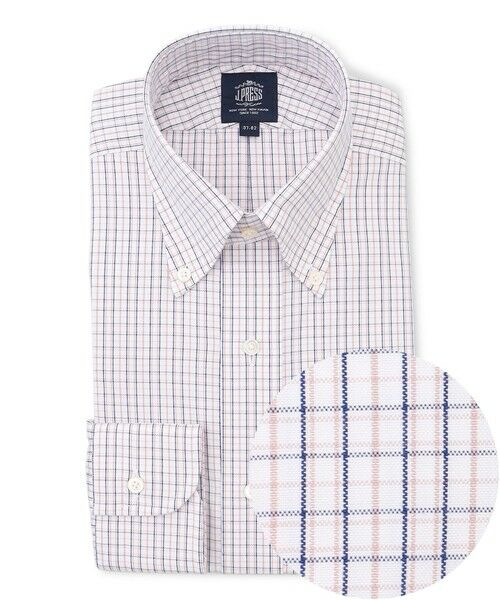 J.PRESS/ジェイプレス 【PREMIUM PLEATS / 形態安定】タッタソールチェック ドレスシャツ / B.D. ワイン系3 40-85 J.PRESS/ジェイプレス 【PREMIUM PLEATS / 形態安定】タッタソールチェック ドレスシャツ / B.D. ワイン系3 40-85