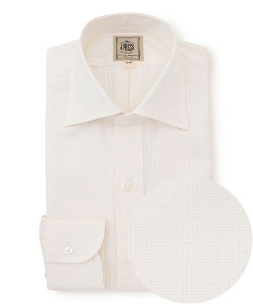 J.PRESS/ジェイプレス 【Single Needle Tailoring / 形態安定】MILETAエレガントドビー ドレスシャツ / ワイド ホワイト系 38-84 J.PRESS/ジェイプレス 【Single Needle Tailoring / 形態安定】MILETAエレガントドビー ドレスシャツ / ワイド ホワイト系 38-84
