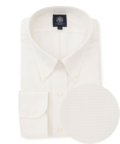 J.PRESS/ジェイプレス 【KING SIZE】【PREMIUM PLEATS / 形態安定】ピンヘッド ドレスシャツ / B.D. ホワイト系 3L J.PRESS/ジェイプレス 【KING SIZE】【PREMIUM PLEATS / 形態安定】ピンヘッド ドレスシャツ / B.D. ホワイト系 3L