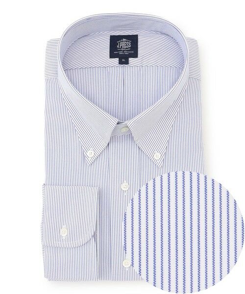 J.PRESS/ジェイプレス 【KING SIZE】【PREMIUM PLEATS / 形態安定】マイクロストライプ ドレスシャツ / B.D. ネイビー系1 3L J.PRESS/ジェイプレス 【KING SIZE】【PREMIUM PLEATS / 形態安定】マイクロストライプ ドレスシャツ / B.D. ネイビー系1 3L